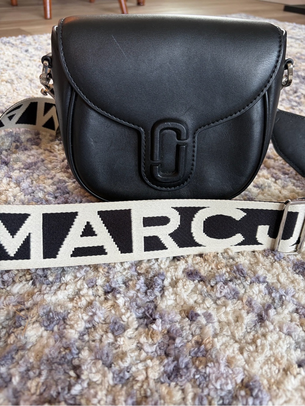 Marc Jacobs Covered J Marc Saddle Bag Black Leather Crossbody